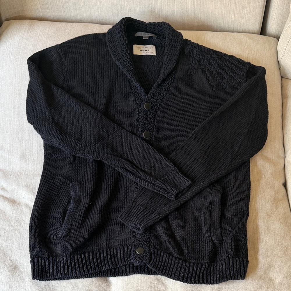 John Varvatos Black Cardigan Sweater
